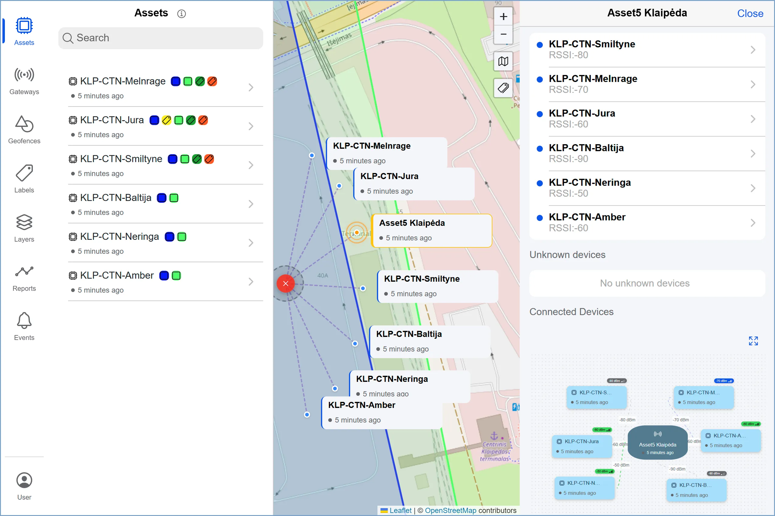 Asset tracking solution UI