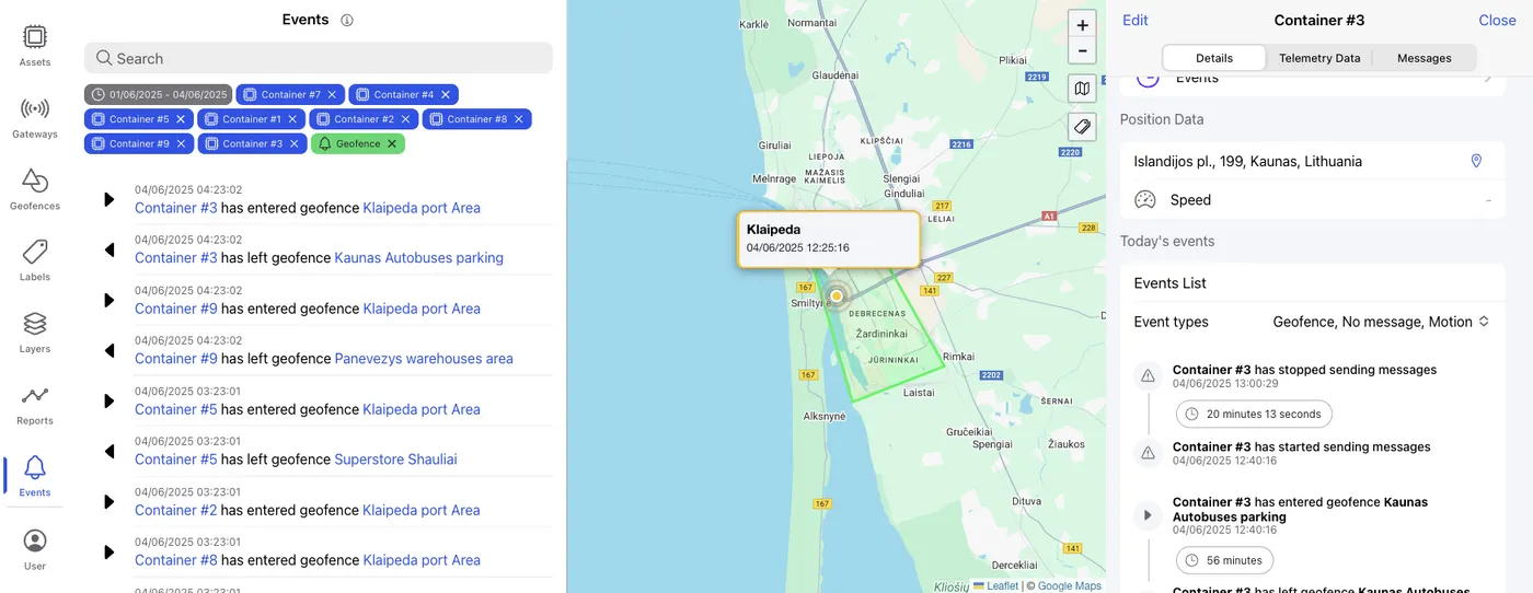 Tags event filtering