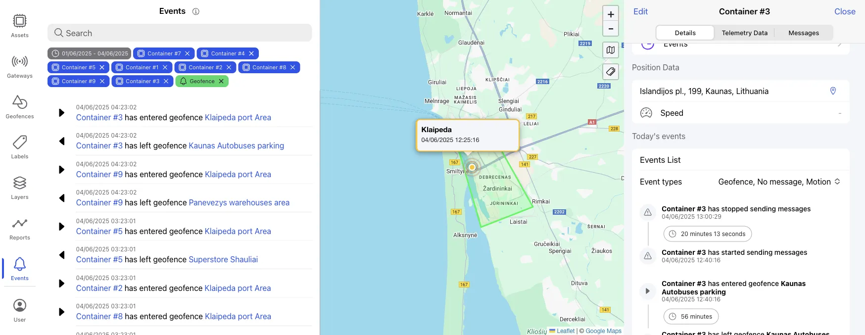 Tags event filtering