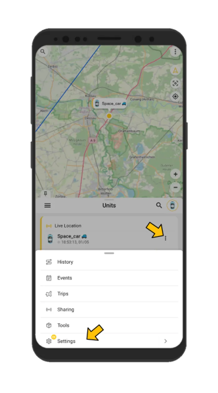 Notifications setting in gps trace app