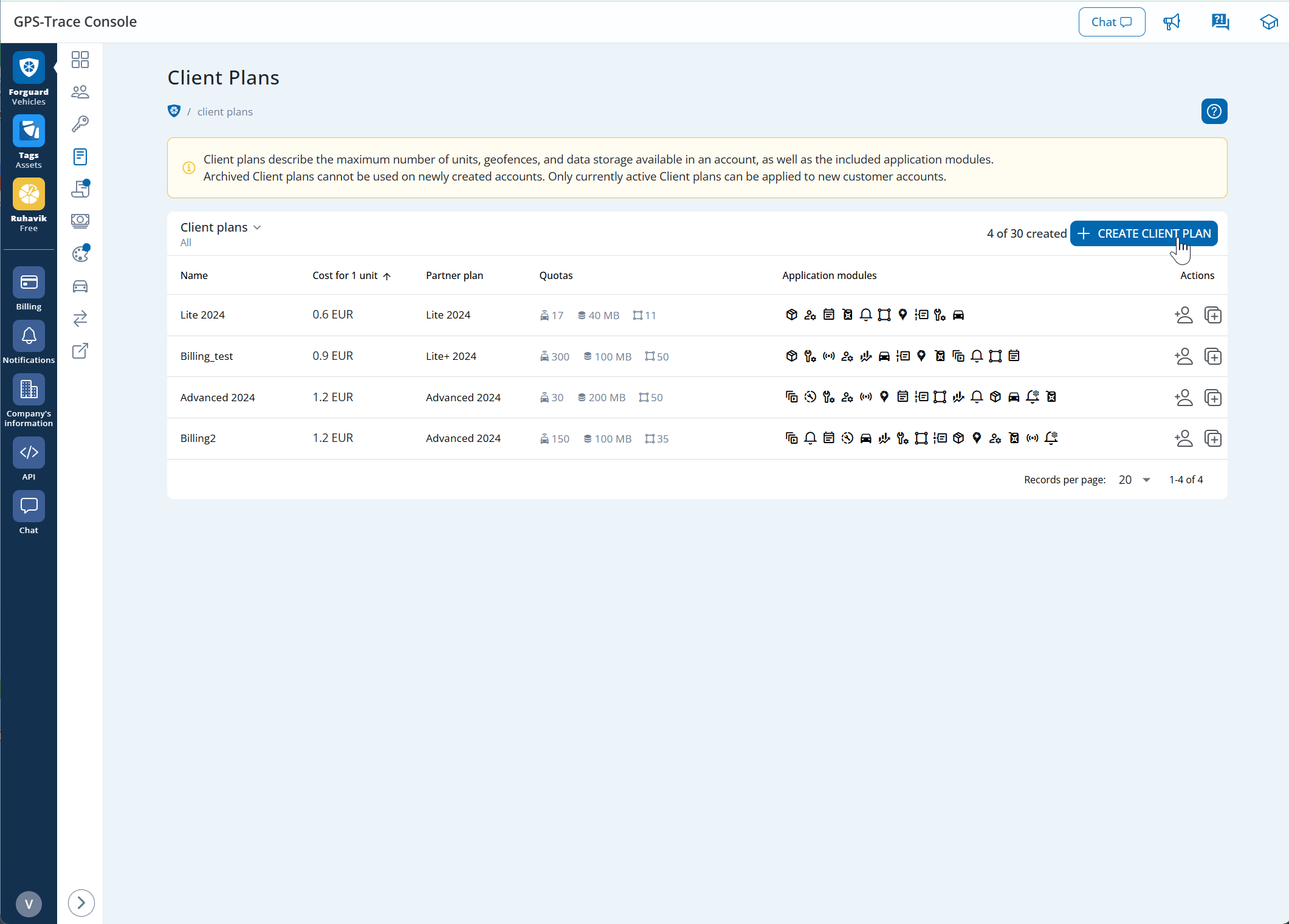 Cr&eacute;ation de plan client