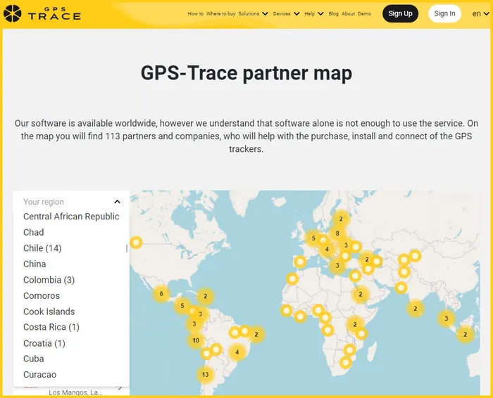 Peta mitra pelacakan GPS