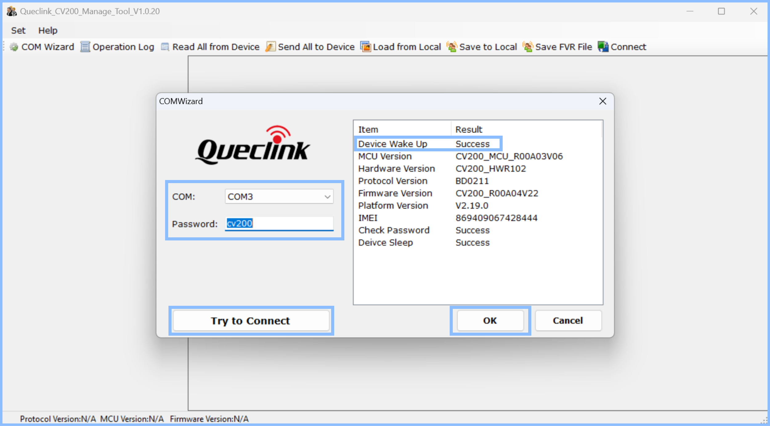 Queclink Configuration Start