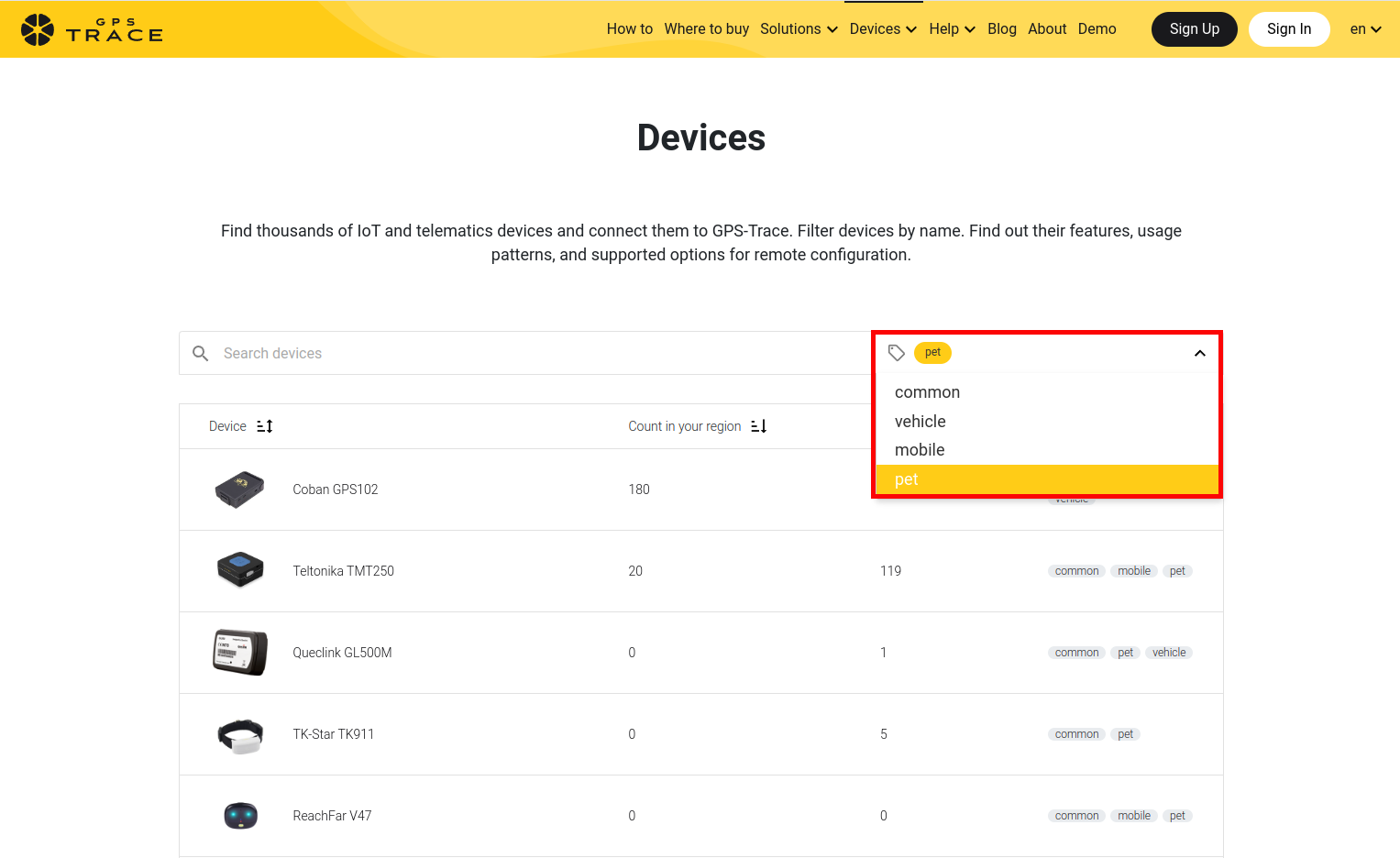 GPS-trackers in de app