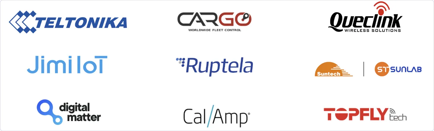 Gateway manufacturers integrated with the GPS-Trace platform