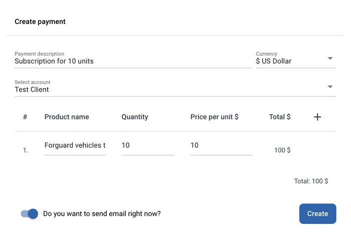 Création d’un lien de paiement dans GPS-Trace Console via Stripe
