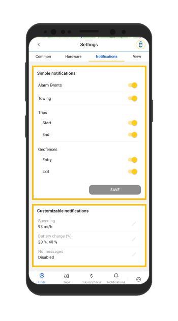 Actualizações em tempo real em gps trace app