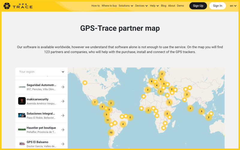 Gps Tracking Partners Map