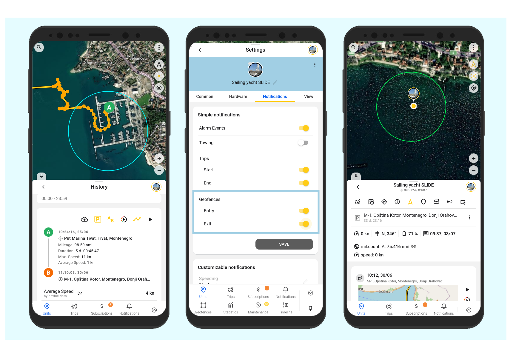 Suivi GPS des géolocalisations de bateaux