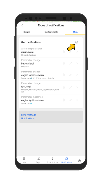 Pemberitahuan berdasarkan parameter pelacak gps secara real-time