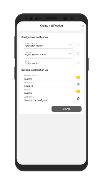 Envio de notificações de métodos no sistema de rastreio gps