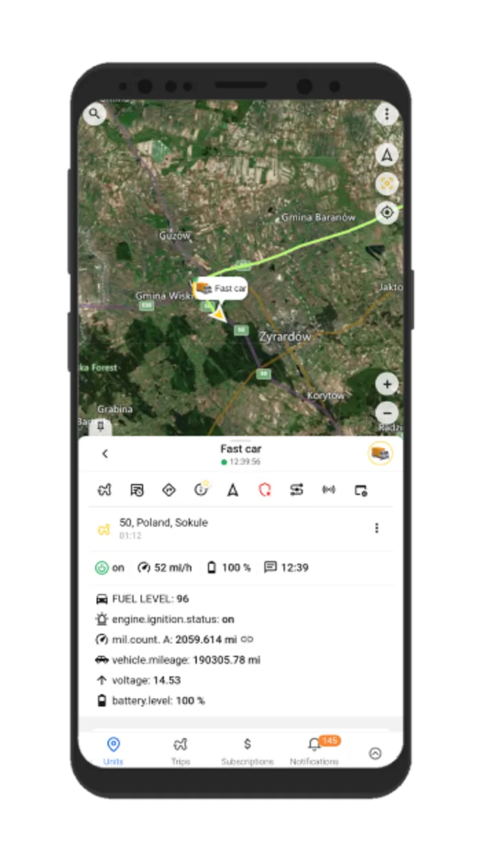 Real time gps tracker data