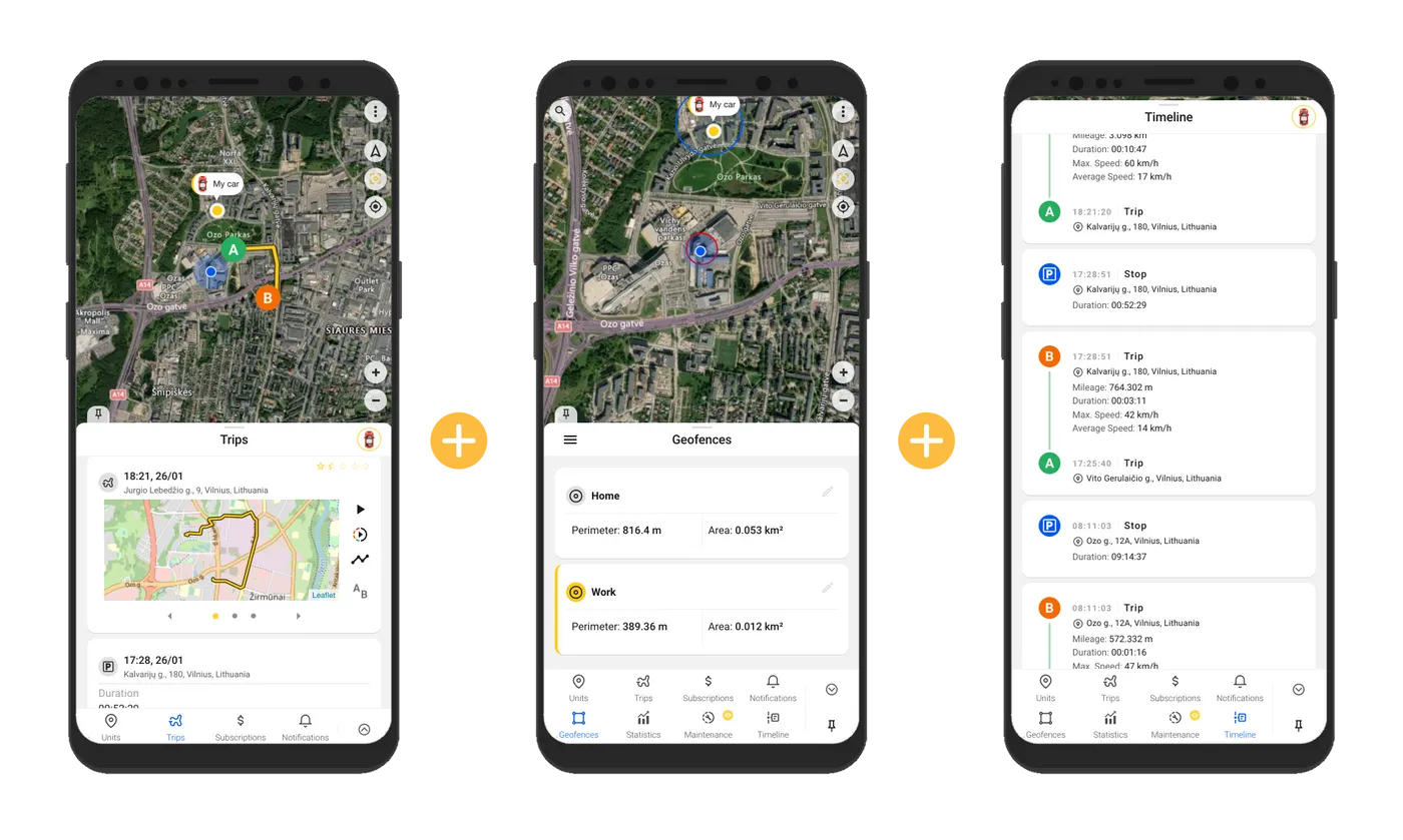 GPS-Trace app basic functionality