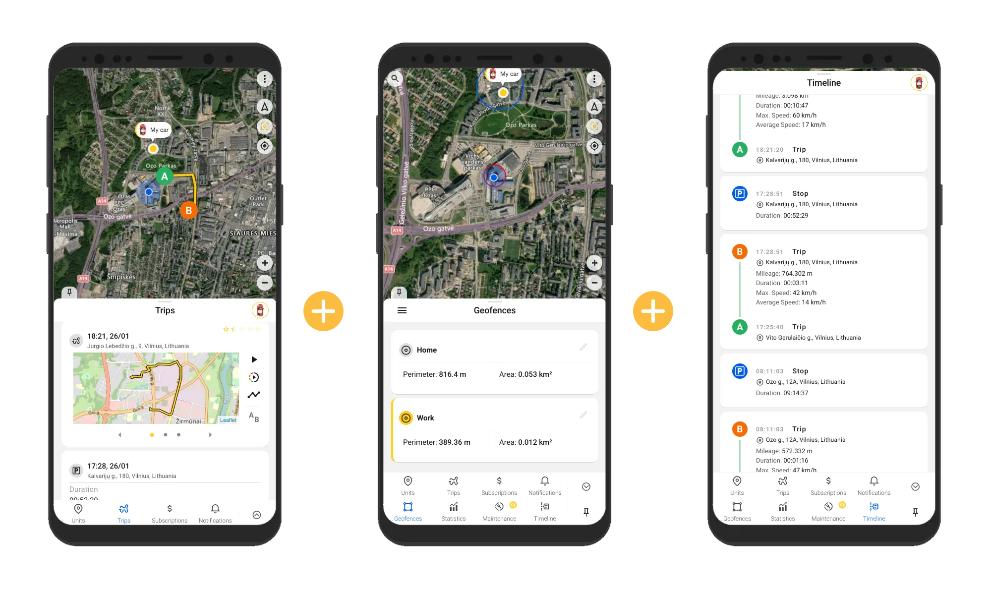 GPS-Trace app basic functionality